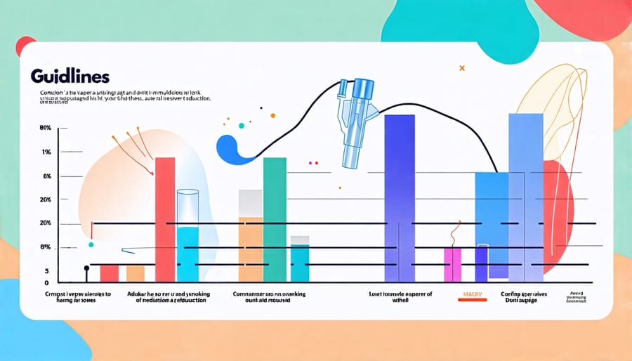 Graph showing harm reduction comparison between vaping and smoking